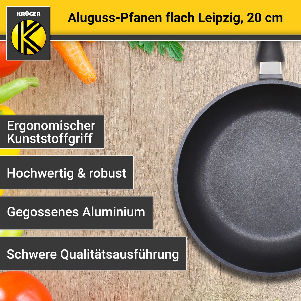 Karl Krüger Aluguss Pfanne LEIPZIG, 20 cm