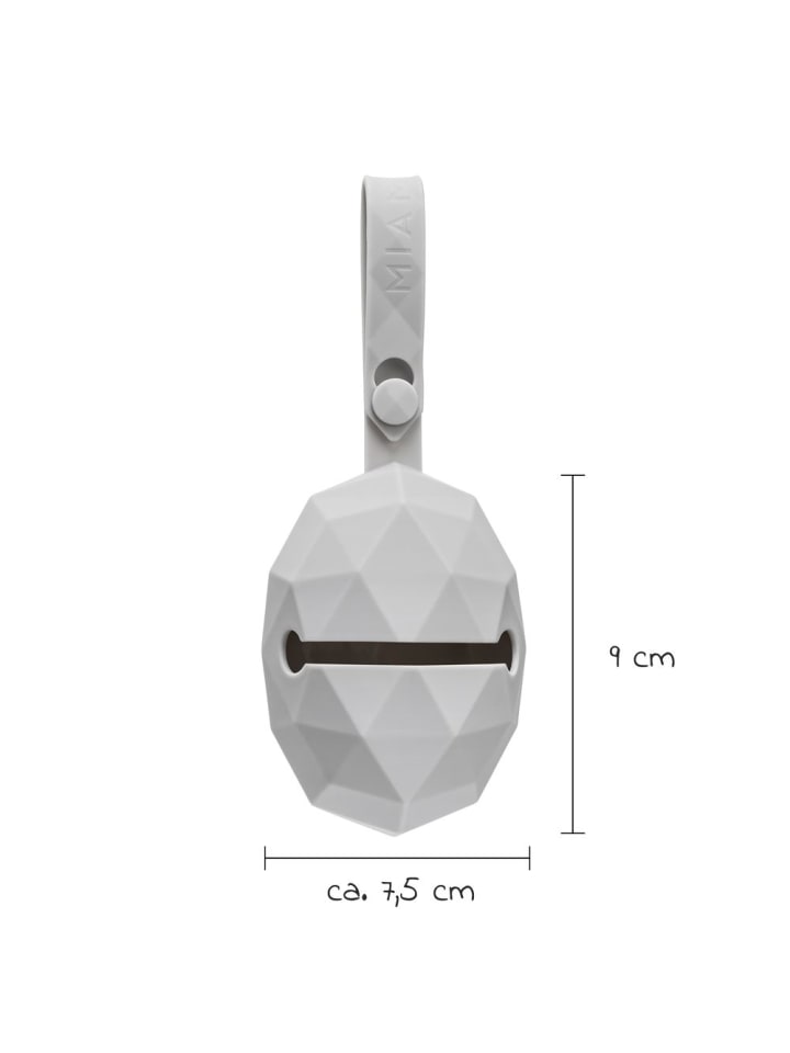 MiaMia Silikon-Schnullerbox / Schnullerhalter - Diamant - in grau günstig kaufen onesize