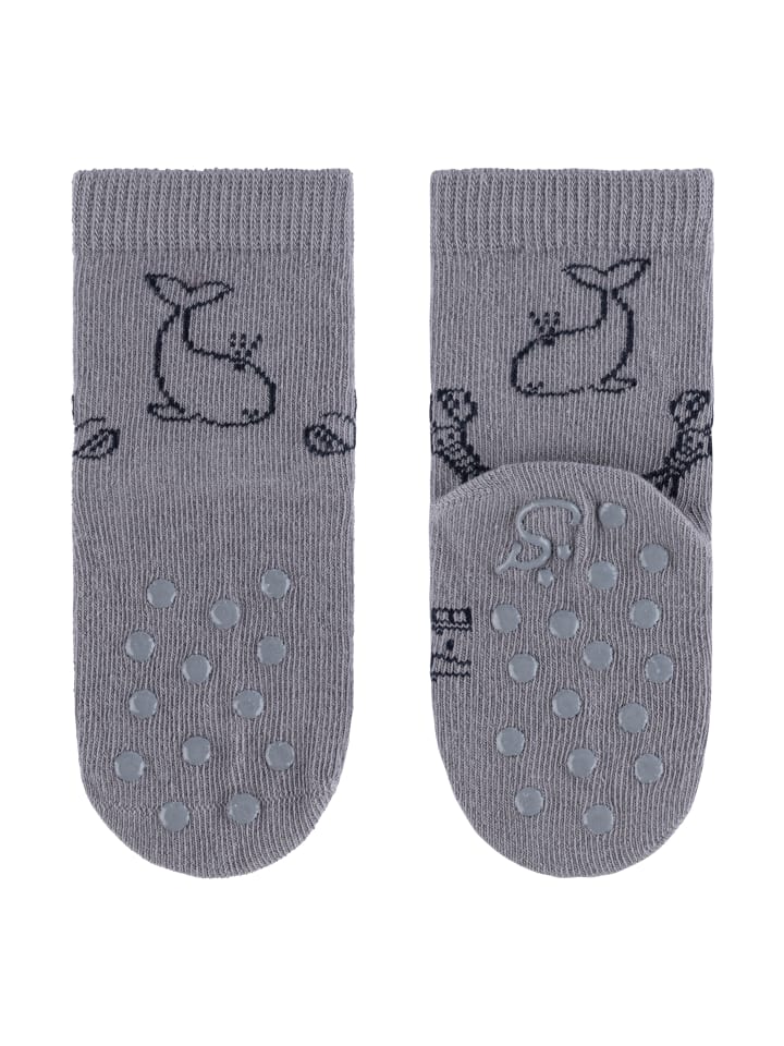 Sterntaler ABS Krabbelsocken 2er-Pack Wal in blaugrau günstig kaufen