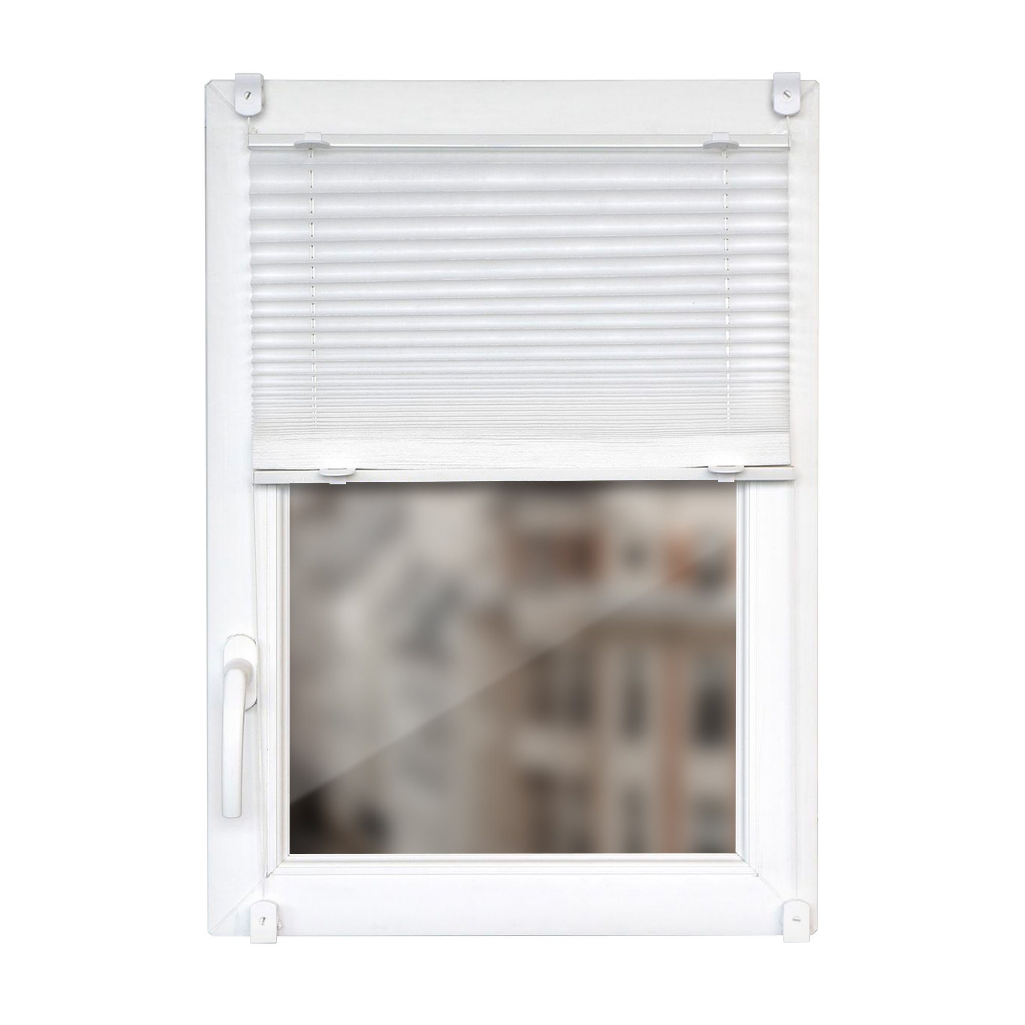 Plissee Faltstore Luance, Bestlivings, Lichtschutz, ohne Bohren, ohne kleben, verspannt, Klemmfix, ohne Bohren - Jalousie zum klemmen, Easyfix Rollo für Fenster & Tür