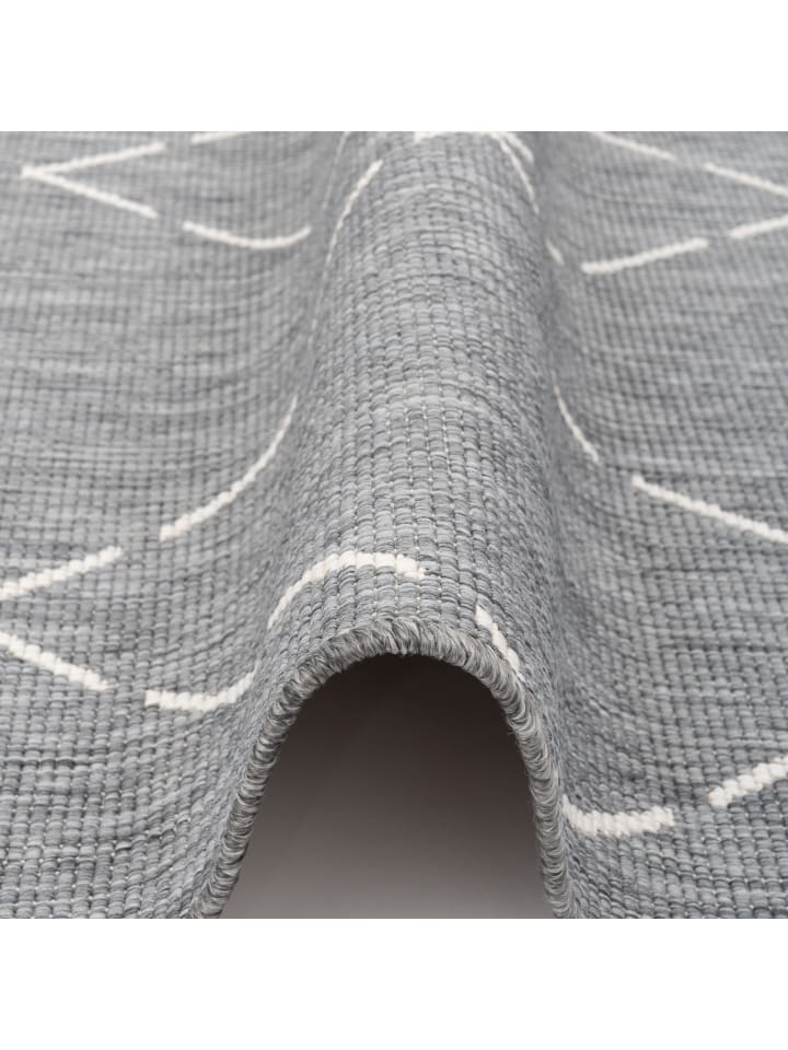 Pergamon In- und Outdoor Teppich Beidseitig Newport Rauten in Grijs günstig kaufen 80 x 150cm