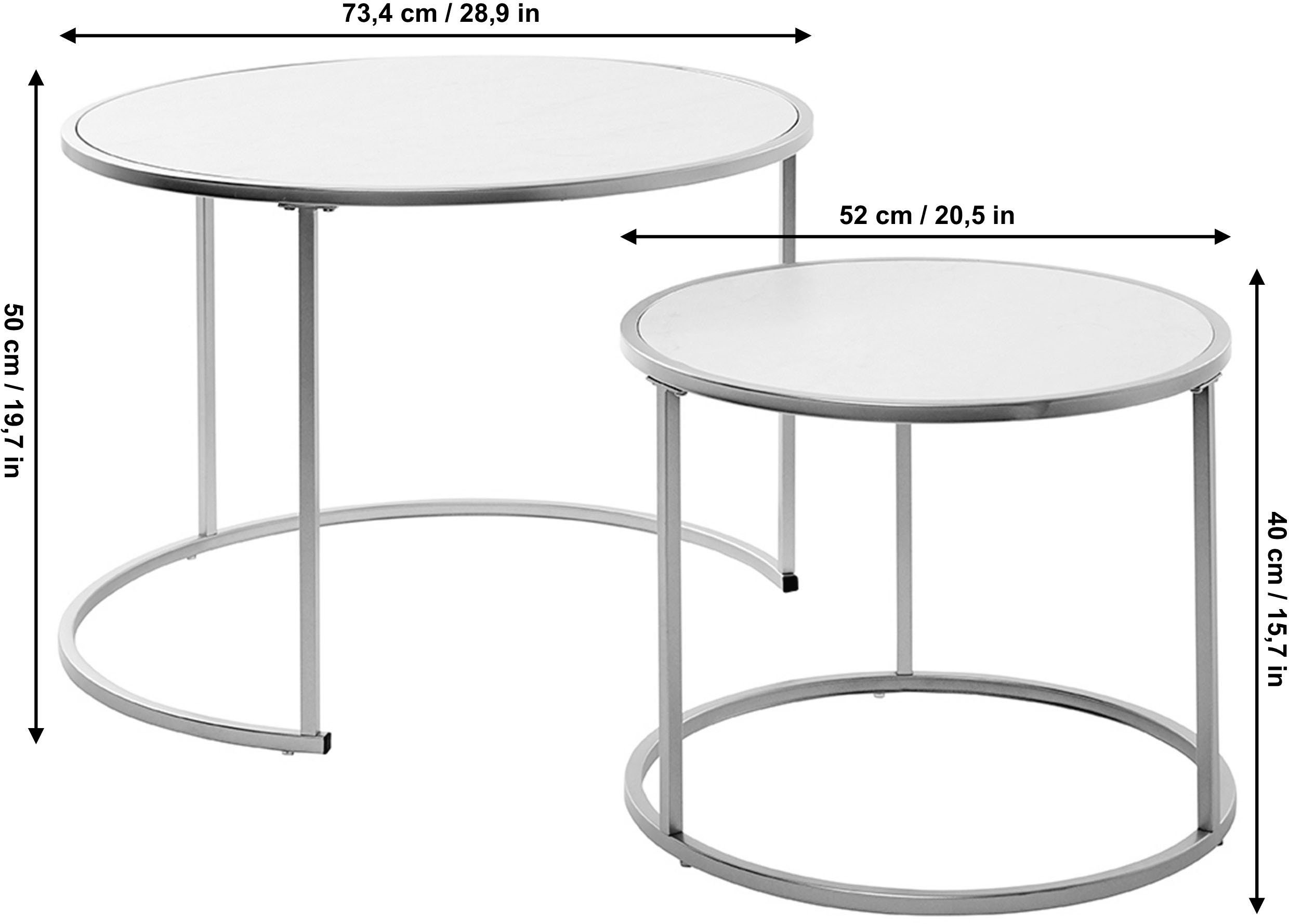 Jahnke Couchtisch (2-St), Couchtisch, Beistelltisch, Nachttisch in edlem Look