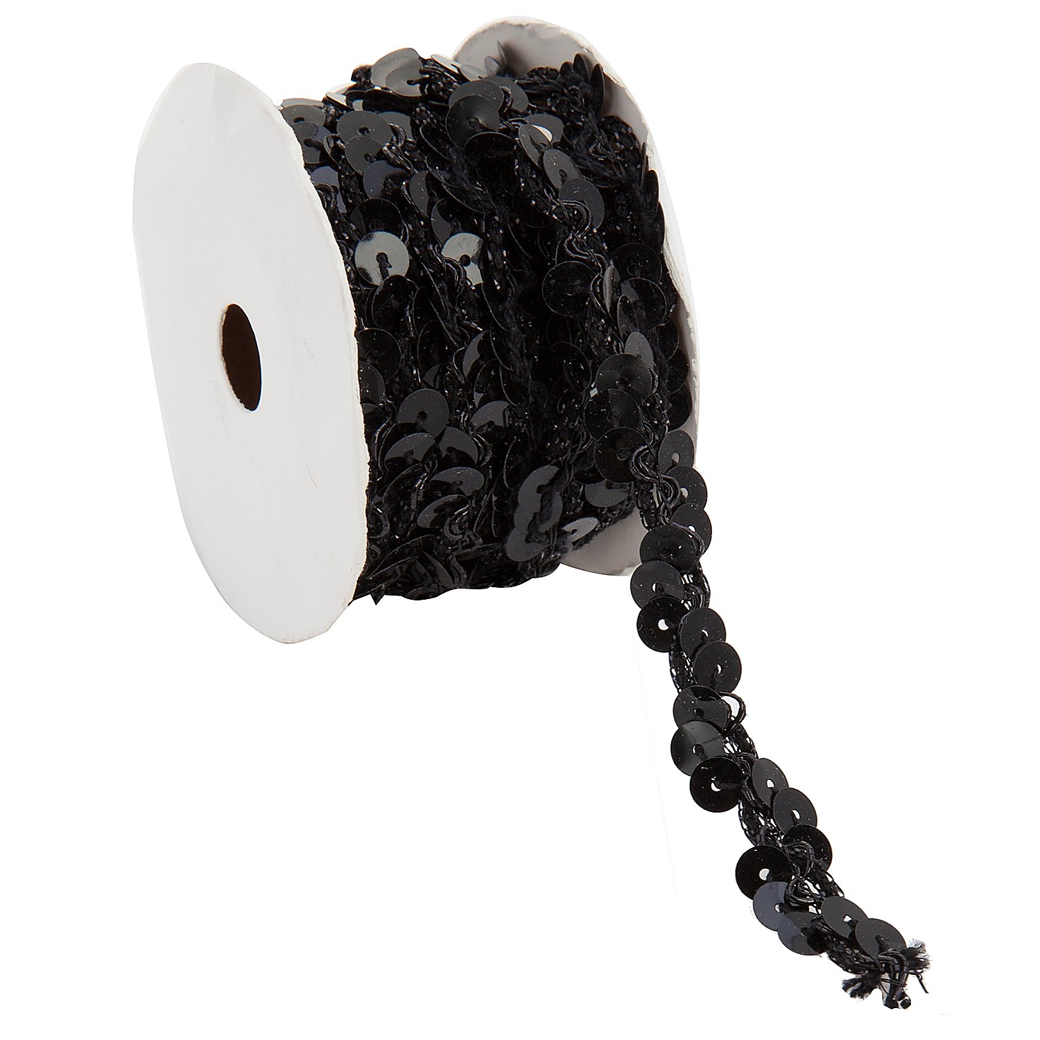 Metallic-Paillettenband, schwarz, Breite: 10 mm, Länge: 3 m