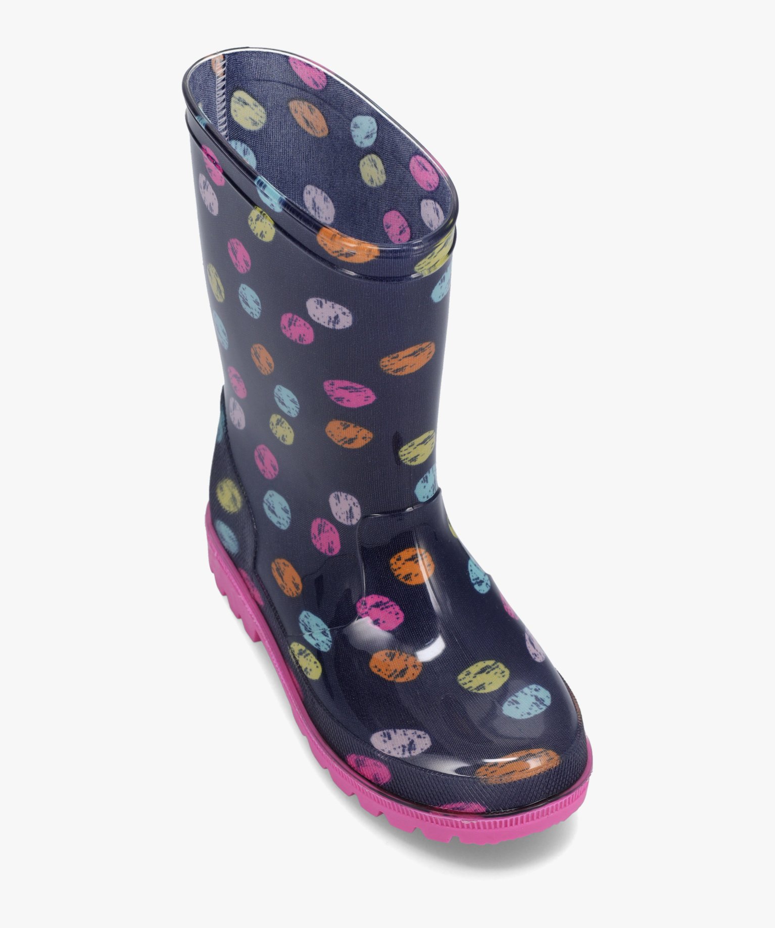 Bottes de pluie fille multicolores à pois marine | GEMO