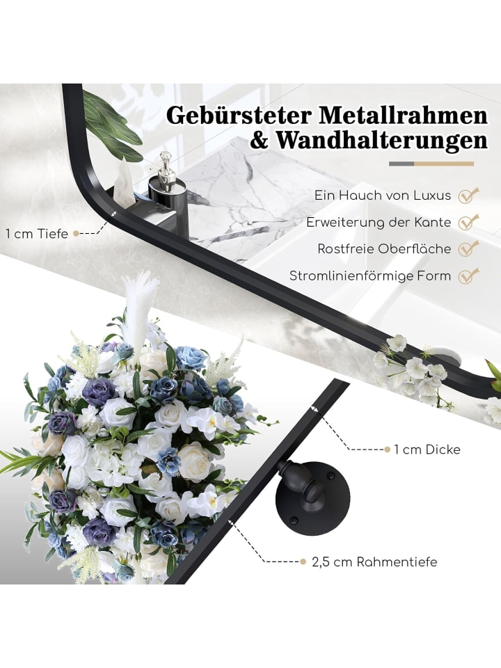COSTWAY Wandspiegel 76,5x56cm in Schwarz günstig kaufen onesize