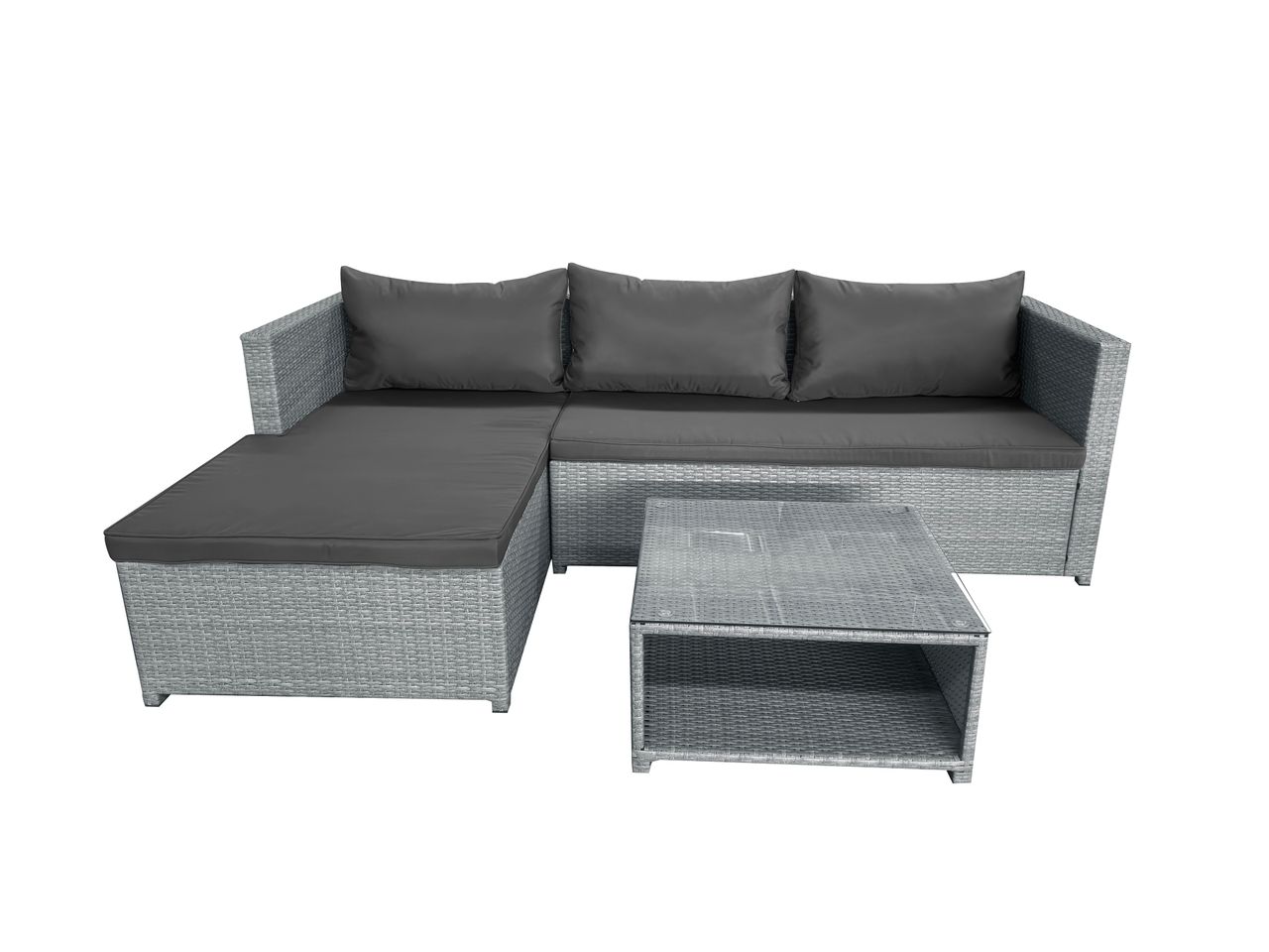 Happy Home Happy Home 3 tlg. Loungeset HGS62-DGR dunkelgrau
