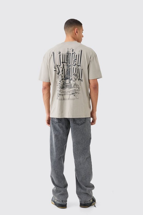 Oversize T-Shirt mit Stickerei