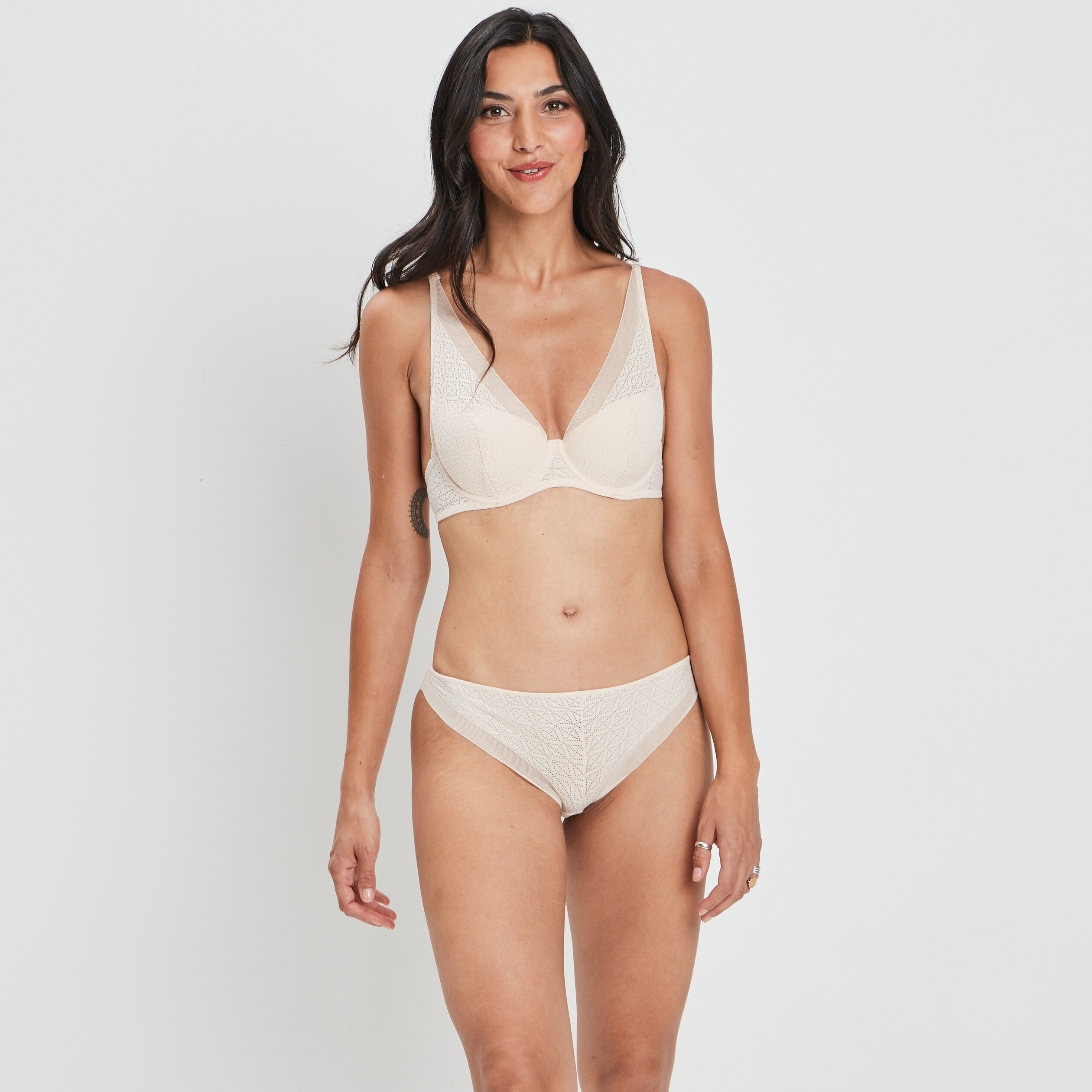 Culotte en dentelle rose clair femme | La Halle