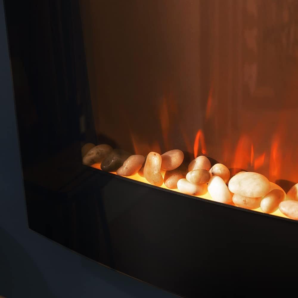DOTMALL Elektrokamin Dekorativer Wandkamin Ready Warm 2650 Curved Flames,Größe 26