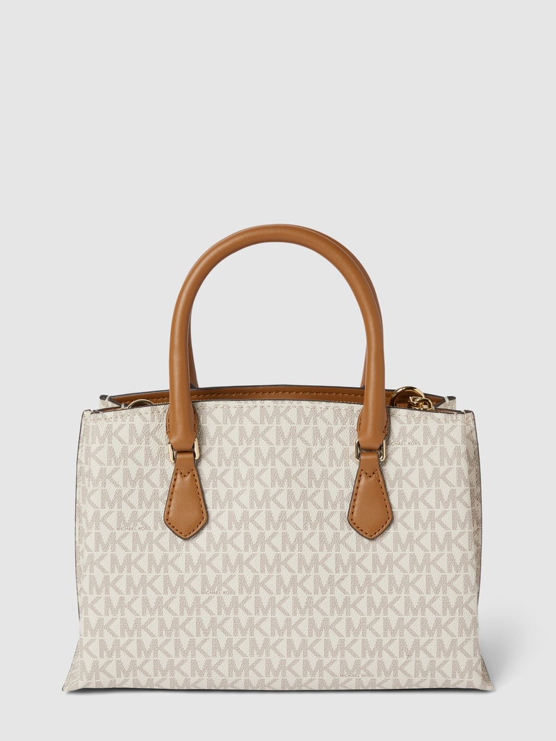 Handtasche mit Allover-Logo Modell 'RUBY' in ecru