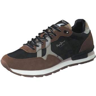 Pepe Jeans Britt Man Print Sneaker in schwarz