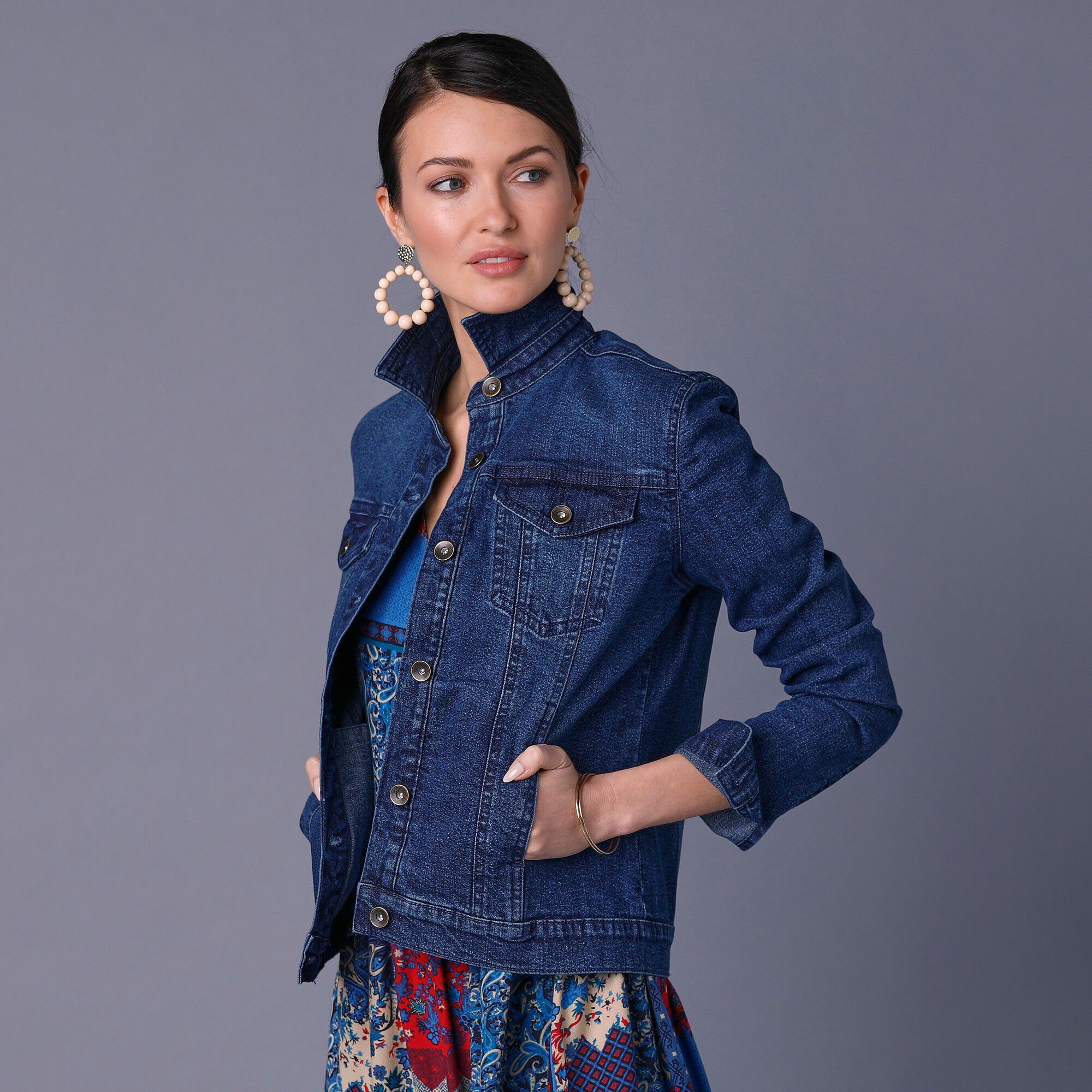 Veste jean brodée dos