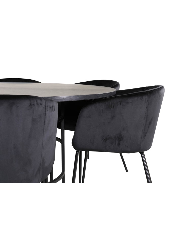 ebuy24 Essgruppe Copenhagen (7-teilig) Schwarz 140 x 140 cm günstig kaufen onesize