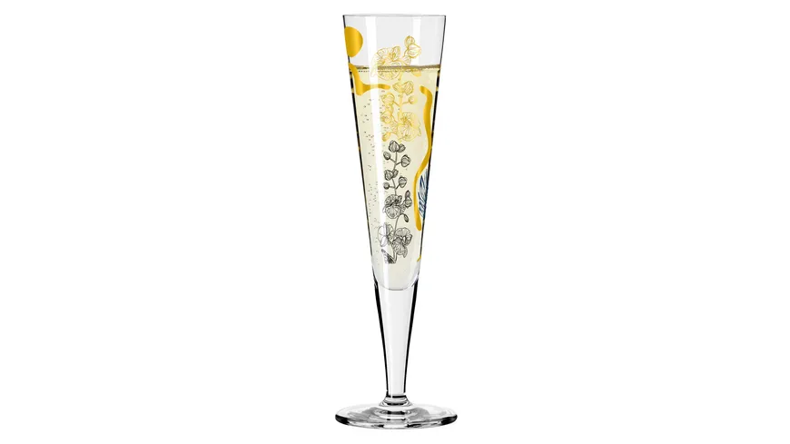 RITZENHOFF  Champagnerglas Goldnacht #38 von Concetta Lorenzo H23 Schwarz, Gold