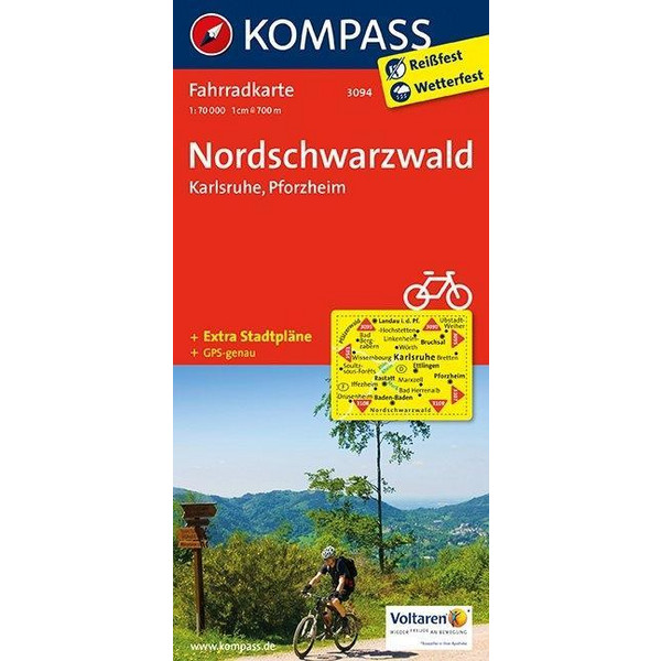 Nordschwarzwald - Karlsruhe - Pforzheim 1:70000 - Fahrradkarte