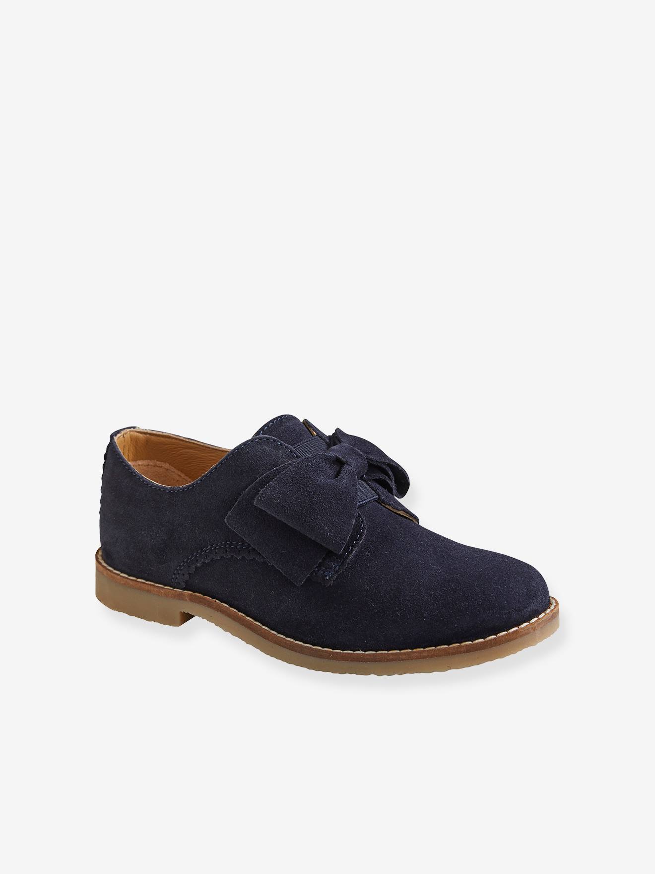 Bottines derby fille en cuir marine