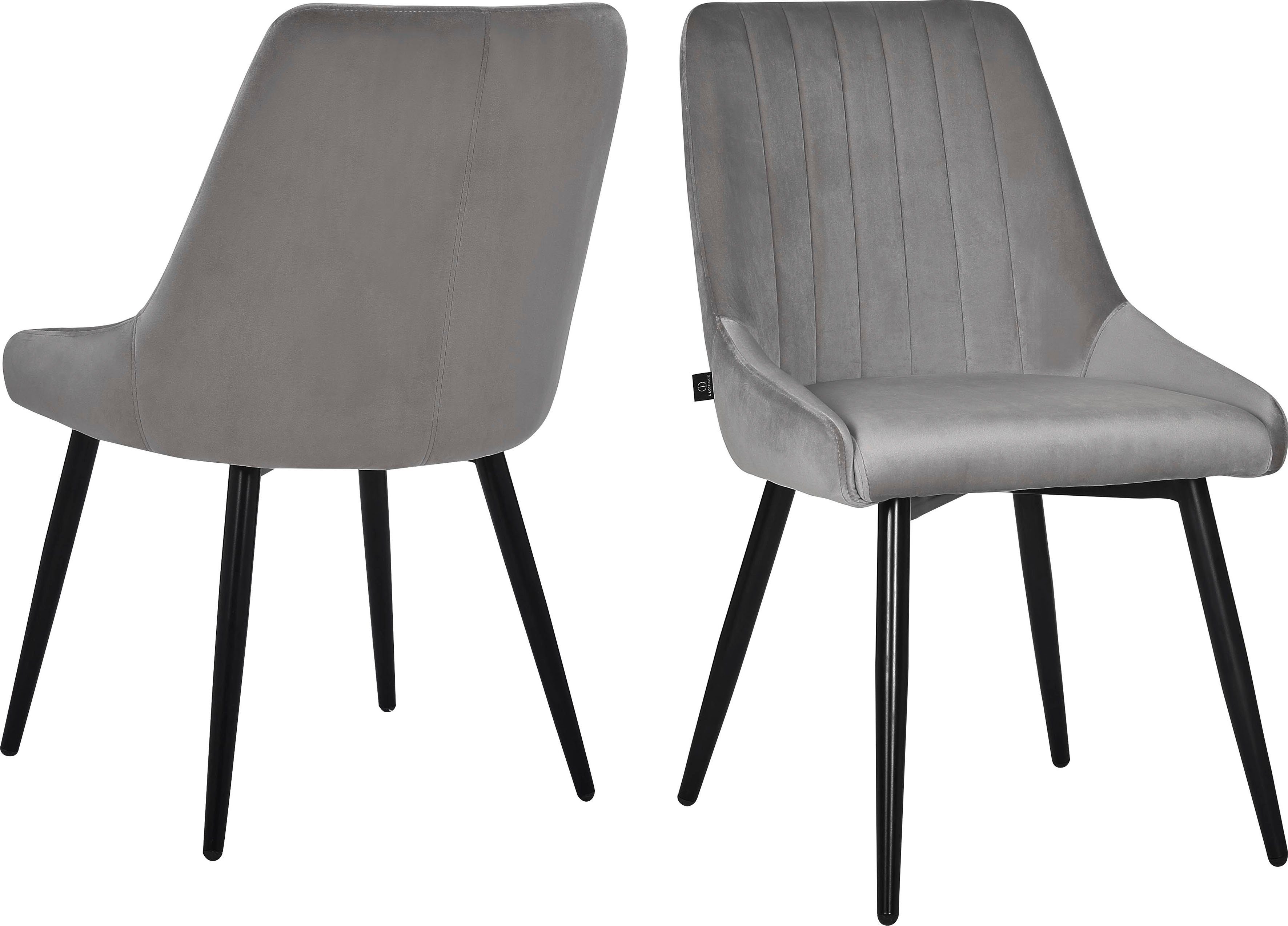 Leonique Esszimmerstuhl Bondy (Set), Polsterstuhl 2er-Set mit Ziernähten im Rückenpolster