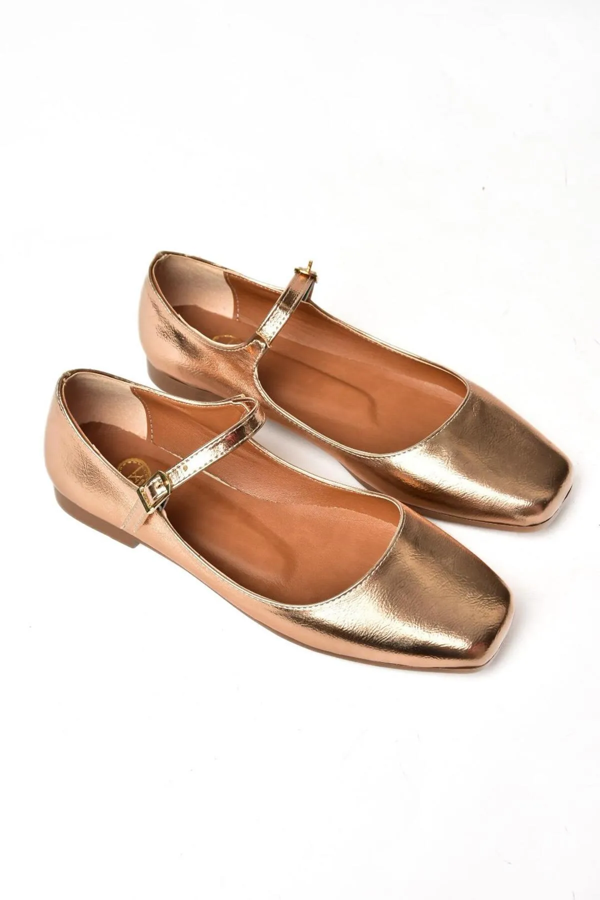 Fox Shoes  S726252508 Bronzefarbene Ballerinas aus Lackleder für Damen
