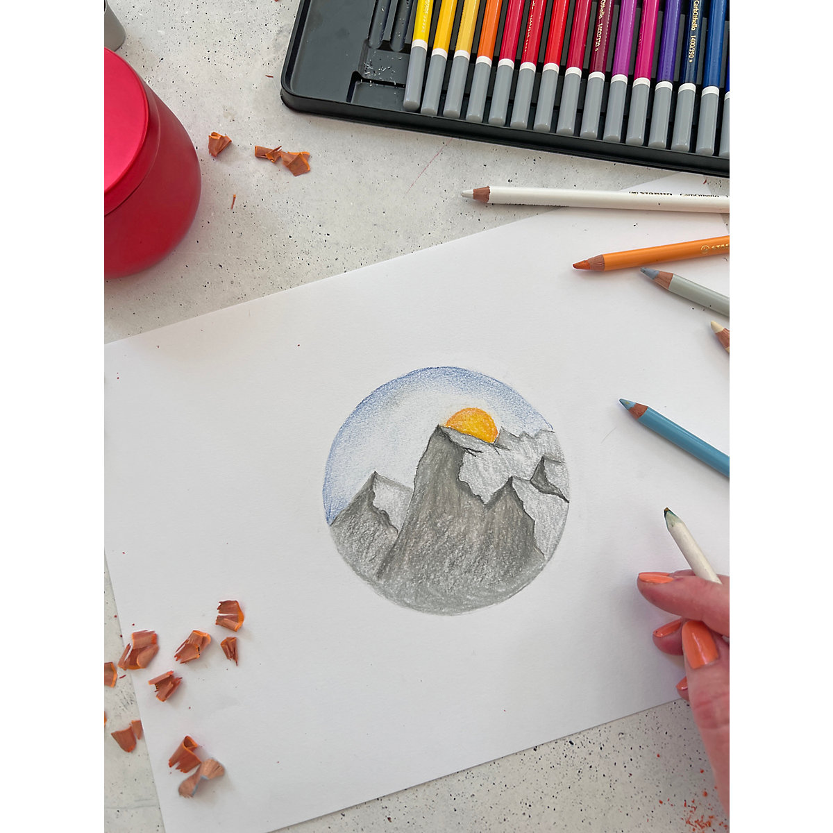 Pastellkreidestifte CarbOthello ARTY, 60 Farben im Metalletui, inkl. Zubehör