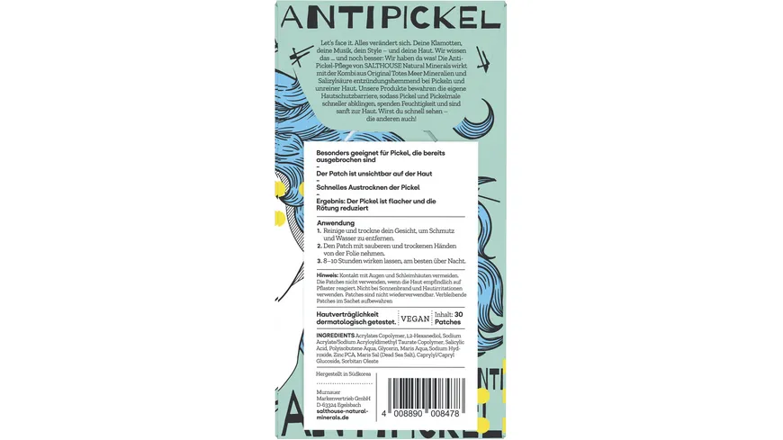 SALTHOUSE Totes Meer Natural Minerals Patches Anti Pickel