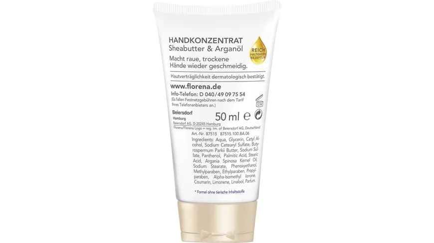 Florena Handcreme Konzentrat Sheabutter & Bio-Arganöl 50 ml