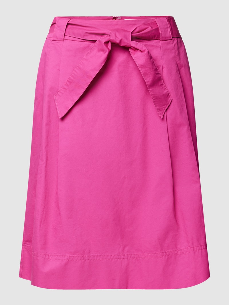 Midirock mit Bindegürtel in fuchsia