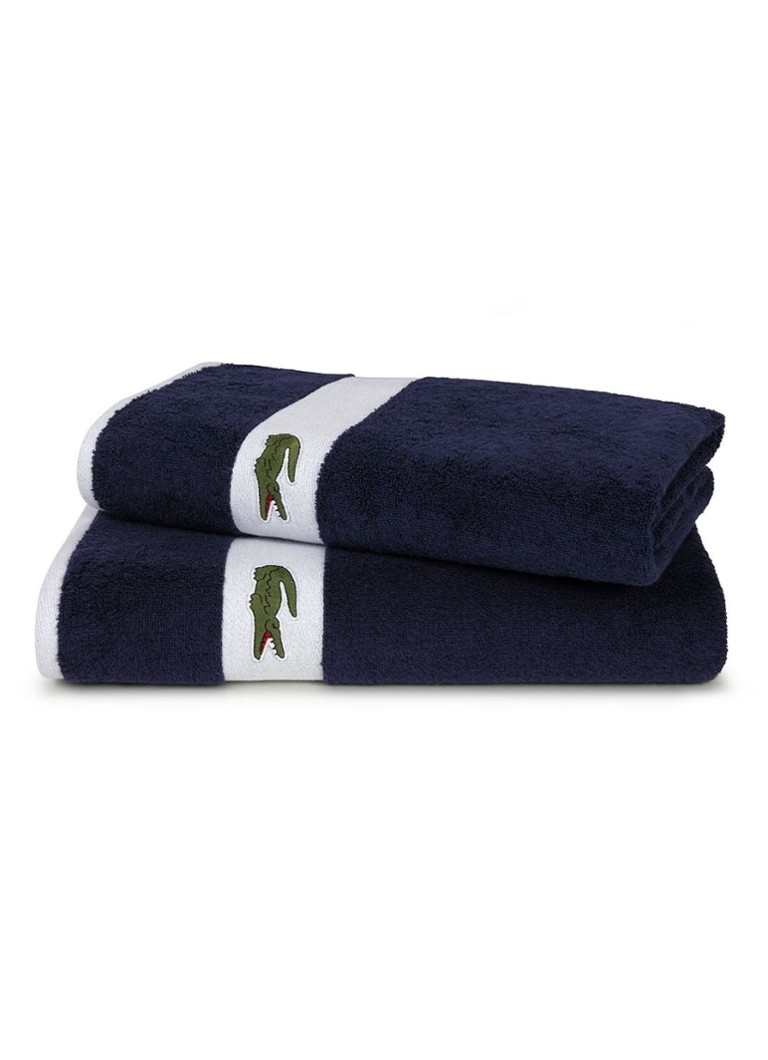 Prosop de baie Lacoste bleumarin din bumbac organic - 90 x 150 cm
