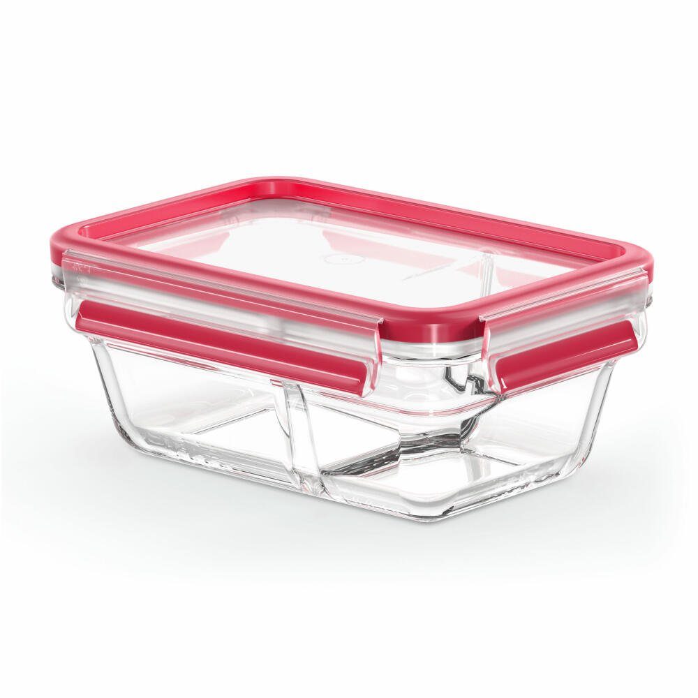 Emsa Frischhaltedose Clip & Close GLAS mit Trennwand 0.8 L, Glas