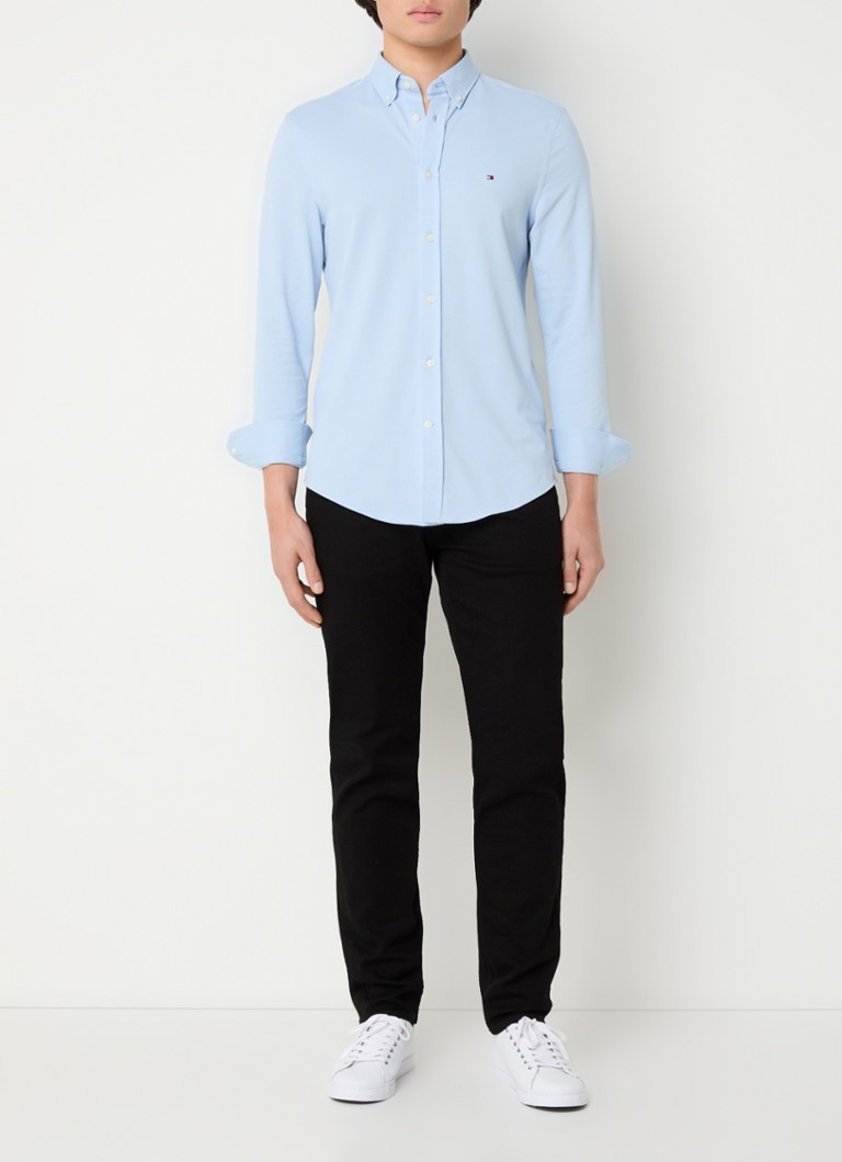Tommy Hilfiger slim fit košulja od pike pamuka s logotipom