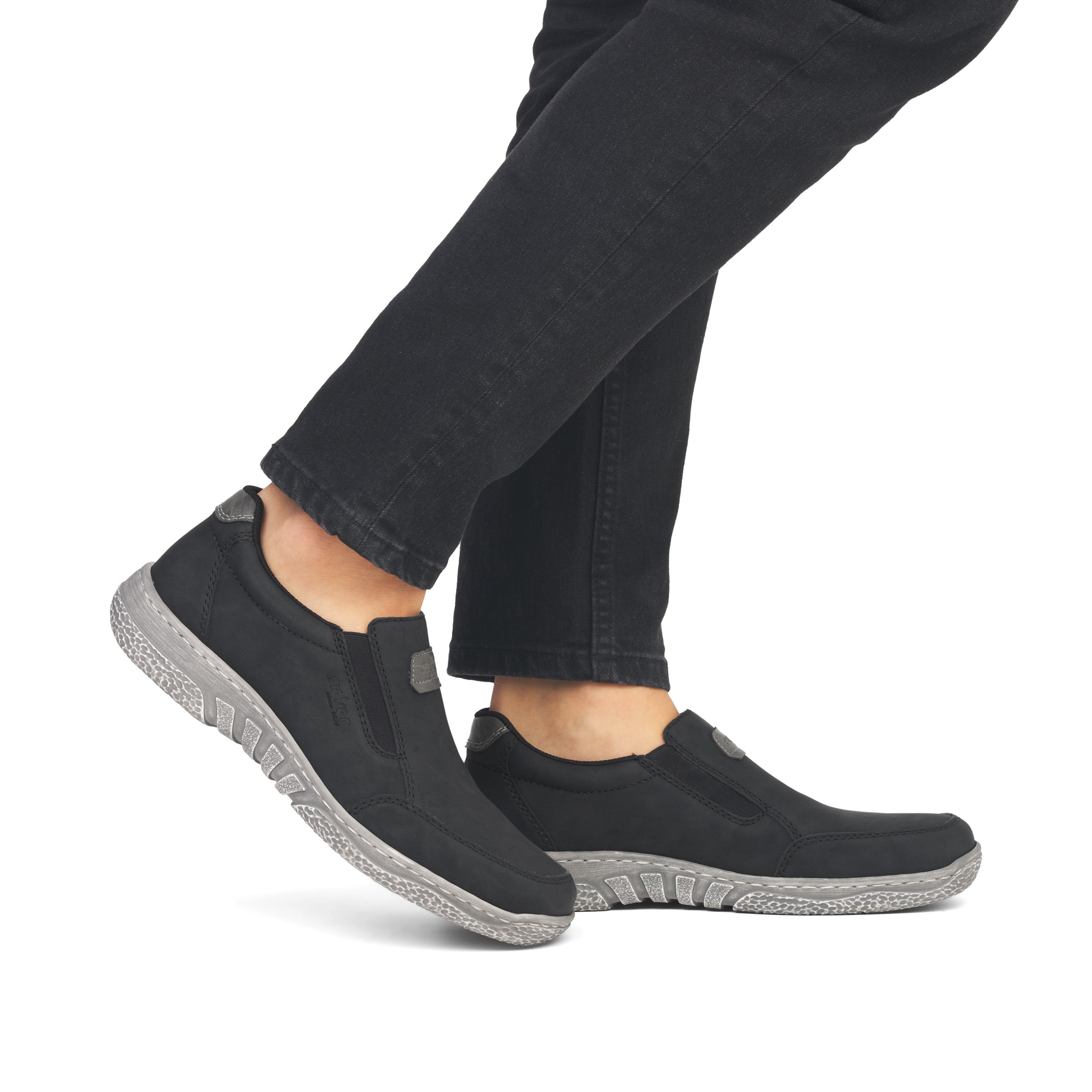 Rieker Herren Slipper asphaltschwarz