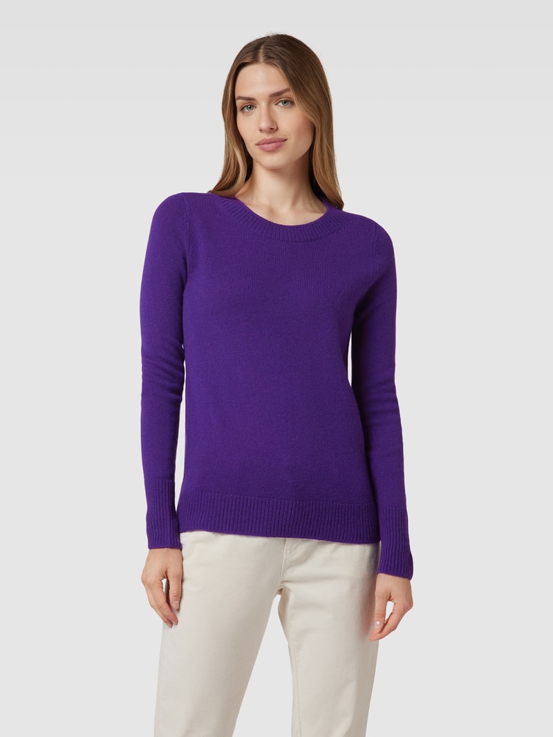 Strickpullover mit Rundhalsausschnitt in purple