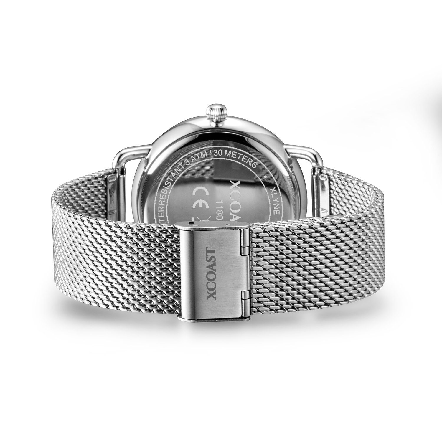 XCOAST Quarzuhr 570206 Yara Silver White, elegante Armbanduhr für Damen Quarzuhr Moderne Damenarmbanduhr Metallarmband Businessuhr Analog Japanisches Quarzuhrwerk, Datumsanzeige