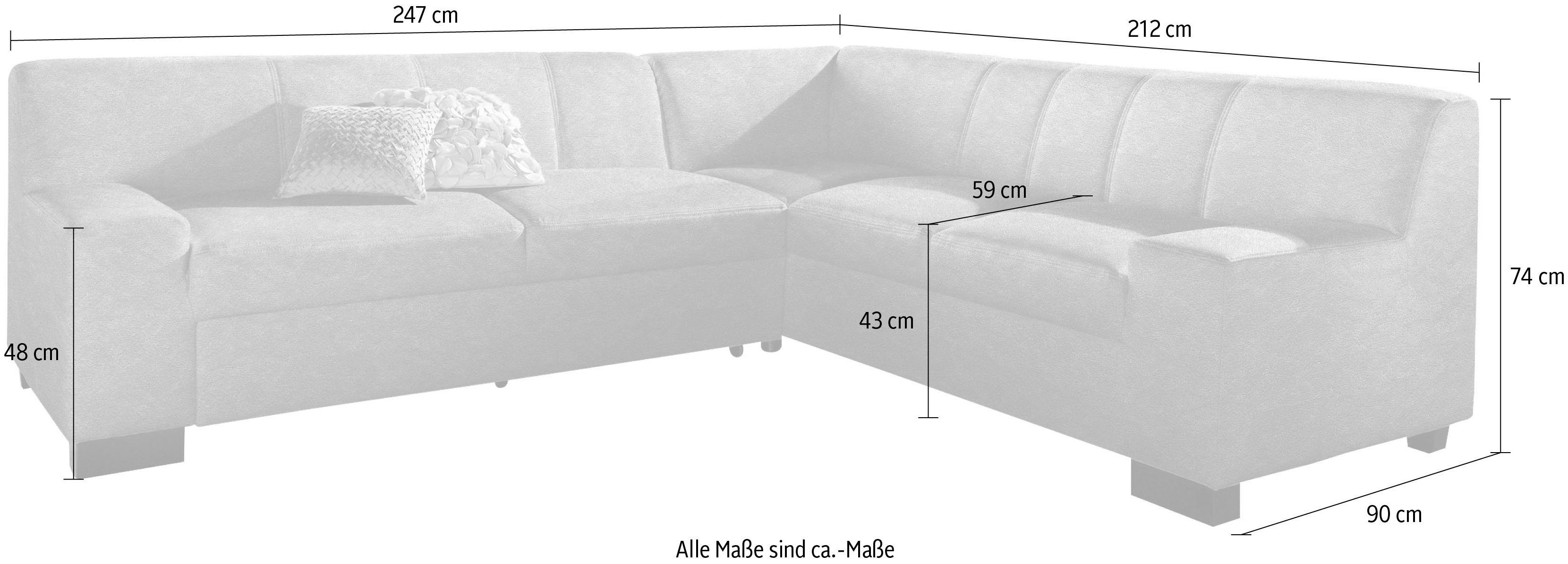 DOMO collection Ecksofa Norma, wahlweise mit Bettfunktion