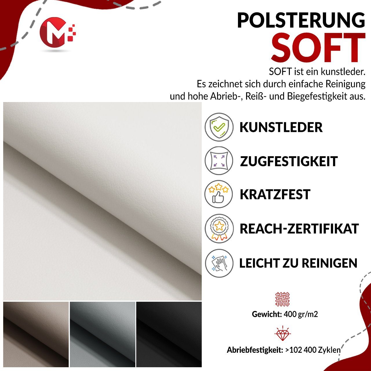 MKS MÖBEL Boxspringbett ALLY, Doppelbett mit Multipocket-Matratze, Praktisch Polsterbett