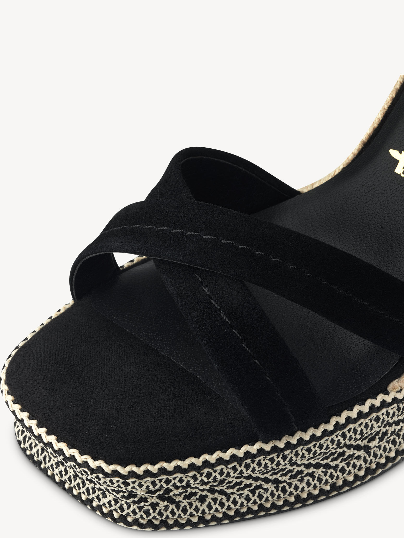 Sandale à talon en cuir - noir