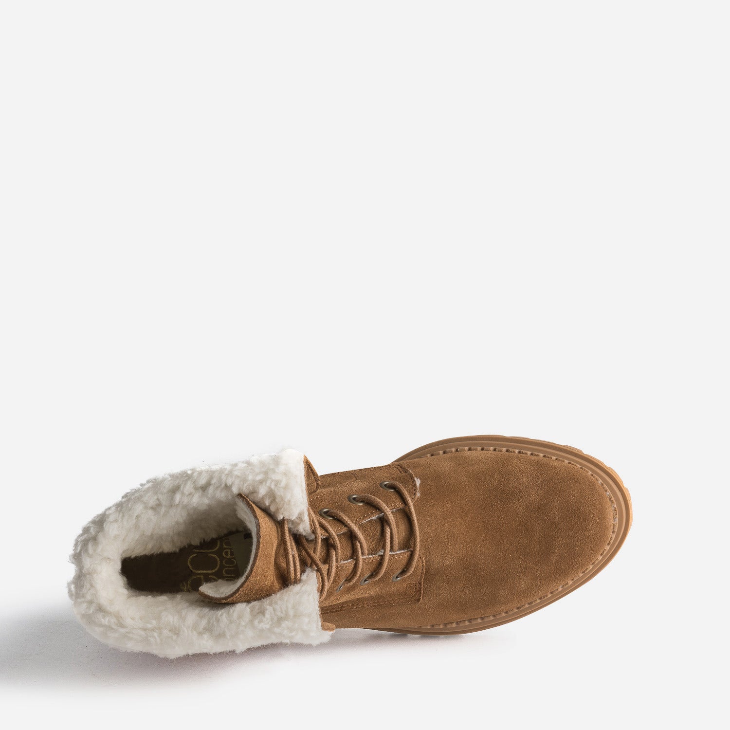 Boots à lacet TEXTO camel en cuir éco-conçu