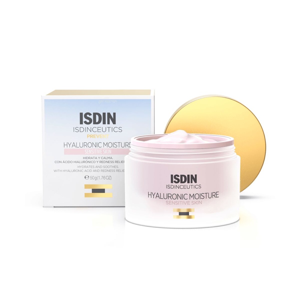 isdin Hyaluronic Moisture Peaux sensibles Crème de jour hydratante à l'acide hyaluronique Peaux Sensibles