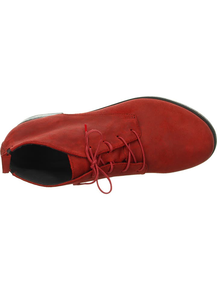 Think! Leder-Ankle-Boots in Rot günstig kaufen