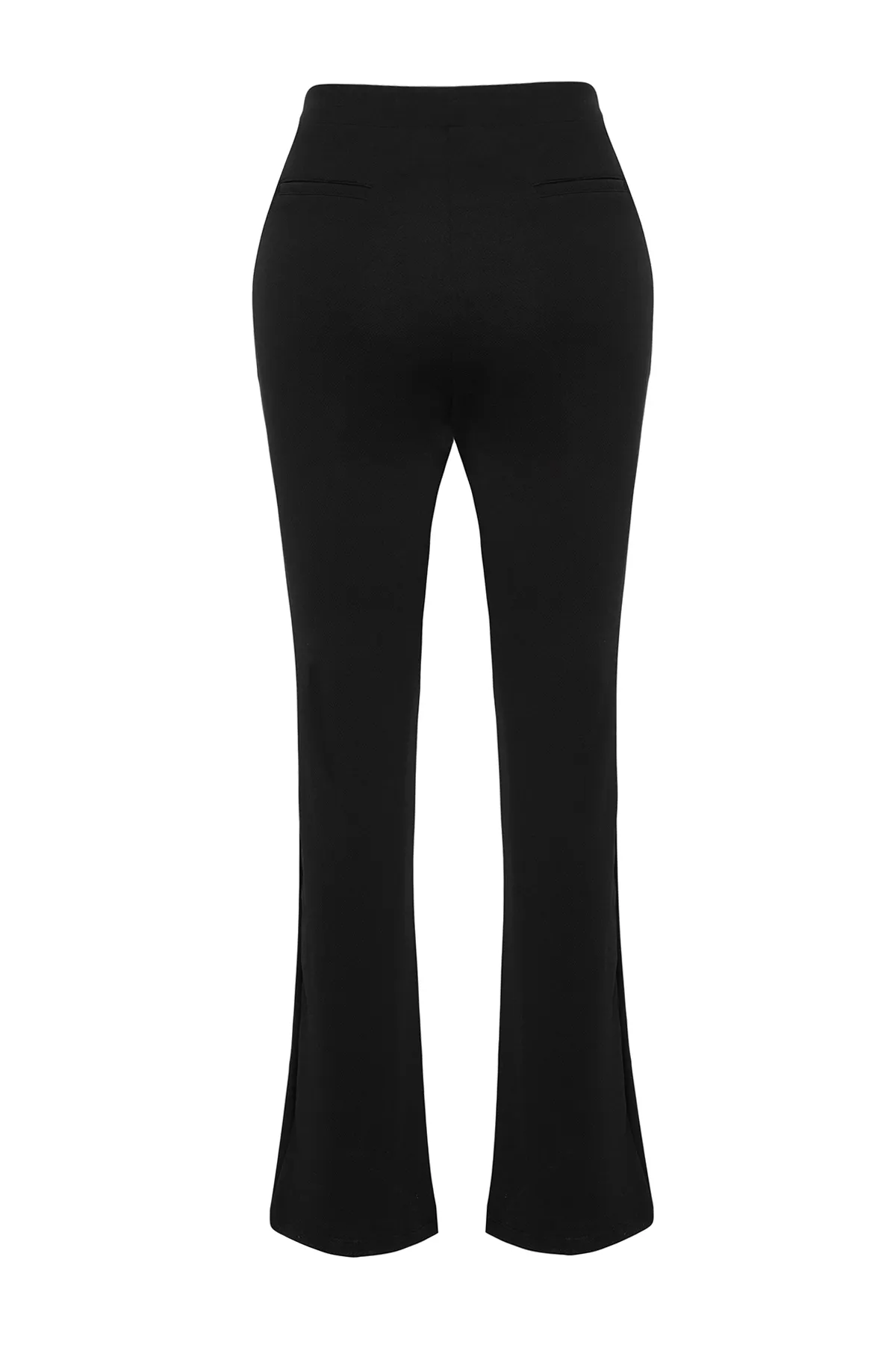 Trendyol Curve  Schwarze Hose aus gestricktem Crêpe mit hoher Taille, große Größe TBBAW24AR00022