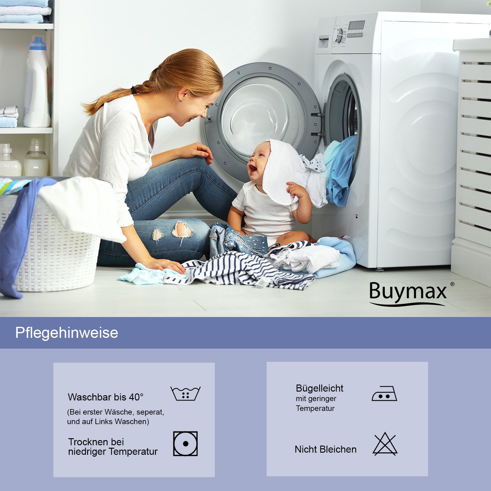 Bettwäsche, Buymax, Renforcé, 2 teilig, 100% Baumwolle Renforce 135x200 cm Kissenbezug 80x80cm mit Reißverschluss, Muster Zweige, Rosa Pink Grau
