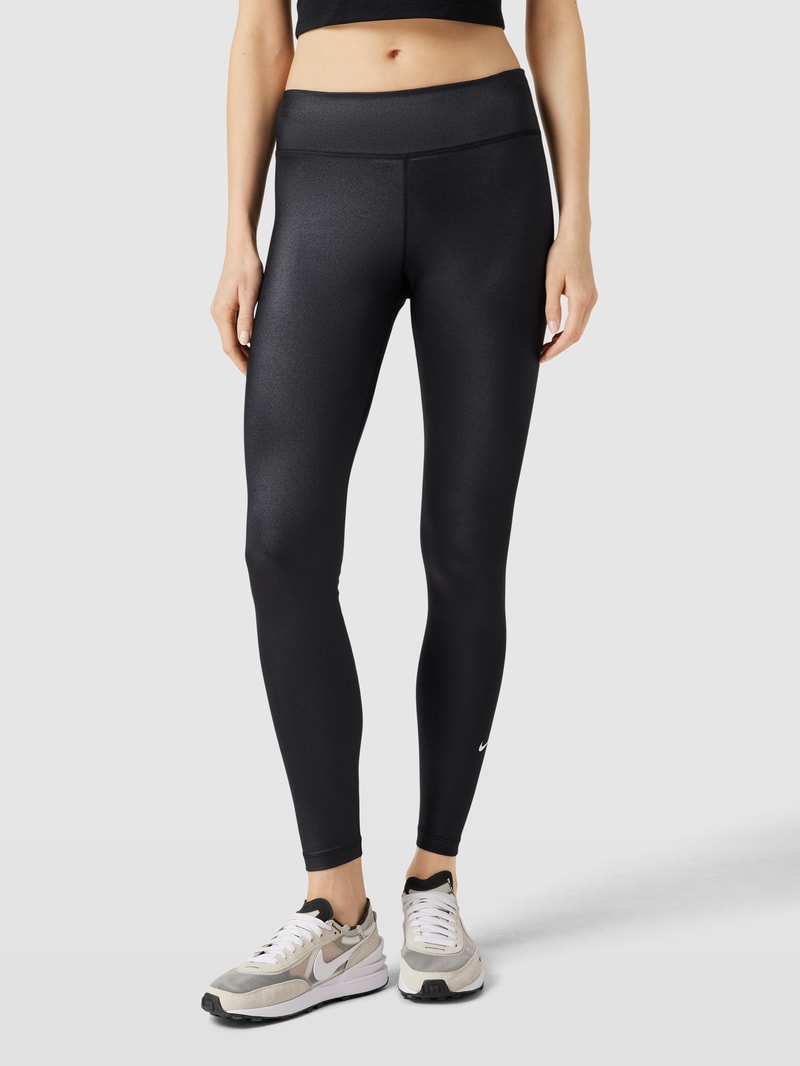 Leggings mit Logo-Print in schwarz