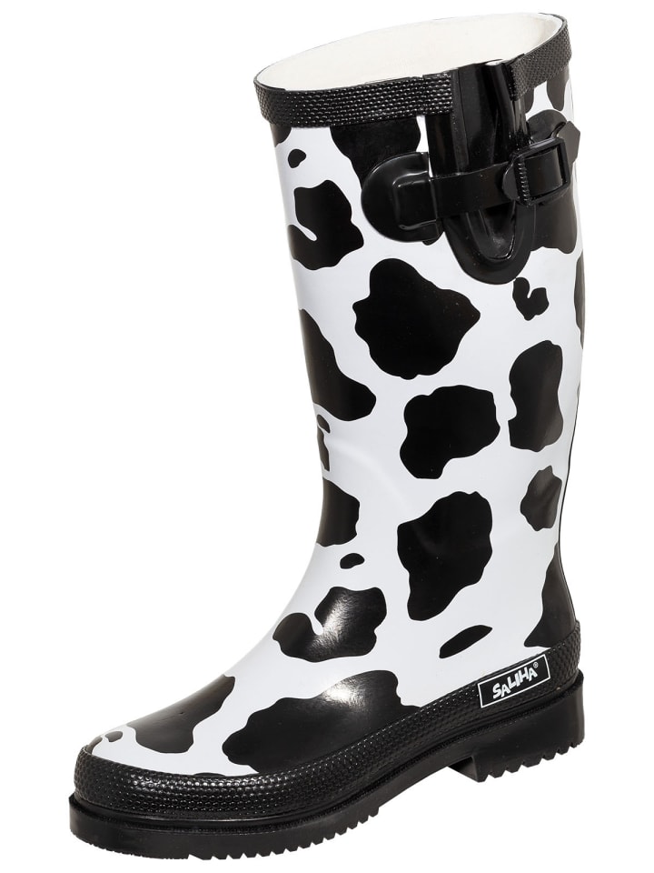 Bockstiegel Regenstiefel KUH in schwarz/weiß günstig kaufen