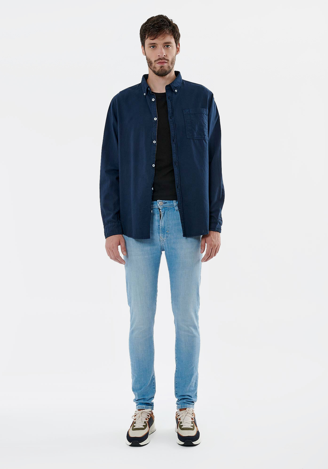 TOMEK  Chemise bleu marine homme 100% coton bio