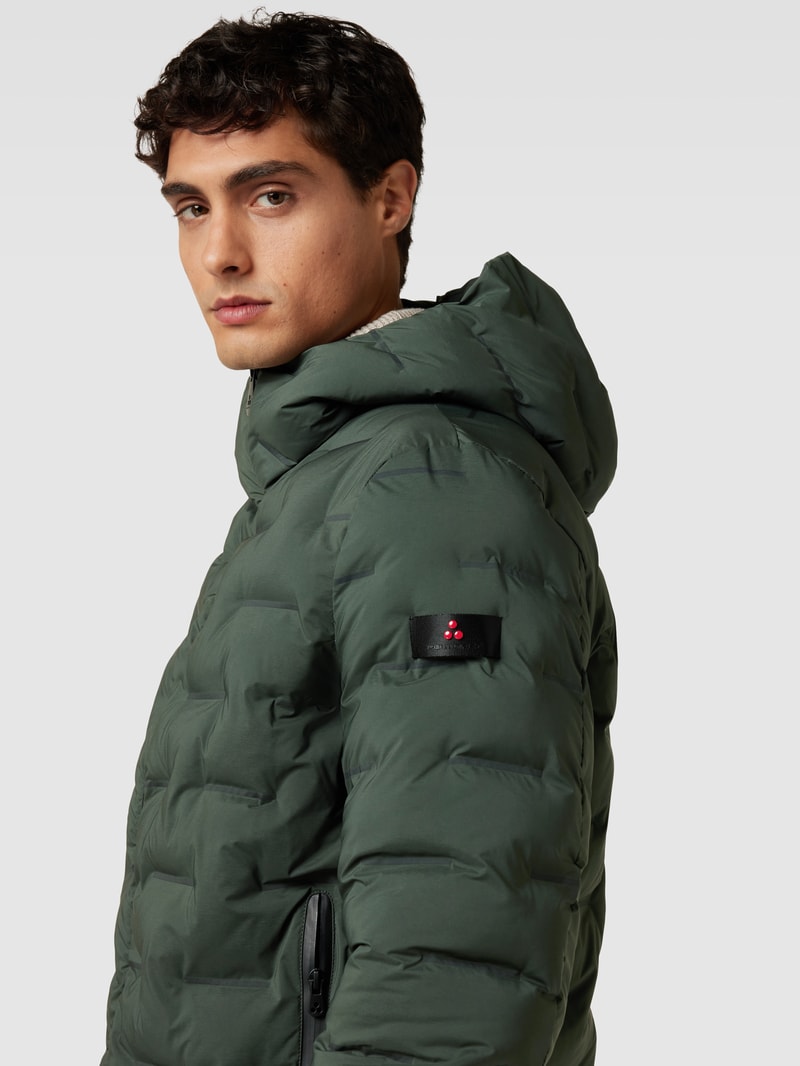 Jacke mit Strukturmuster Modell 'BRANDO' in olivgrün