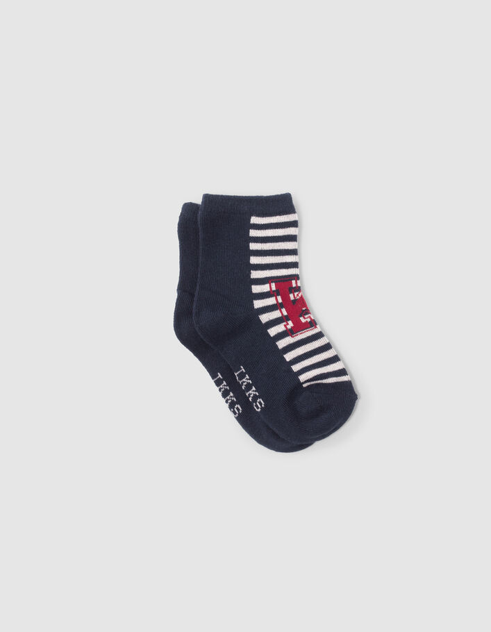 Chaussettes marine, grises et écrues bébé garçon