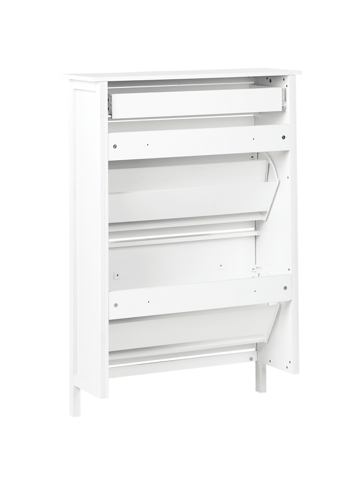 Beliani Schuhschrank GIBSON in Weiß - (W) 89 x (H) 127 x (L) 30 cm günstig kaufen onesize