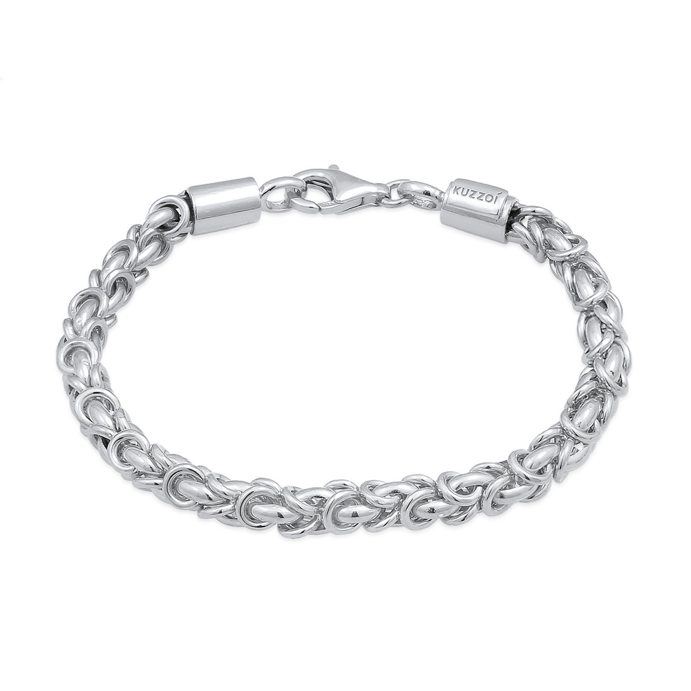 KUZZOI KUZZOI Bracelet Maillons hommes de base Massif en argent sterling 925 Bracelet