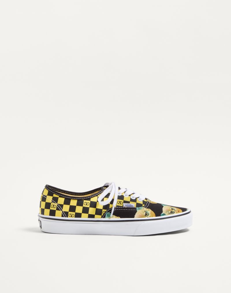 Sneaker Low-Top Valentino Garavani And Vans In Tessuto Con Stampa VLogo Checkerboard E Stampa Le Chat De La Maison