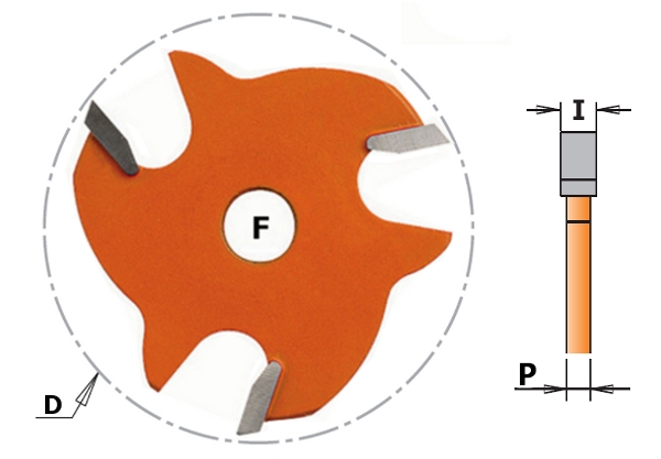 Fresa de disco CMT 822.320.11 de 2 mm sin husillo