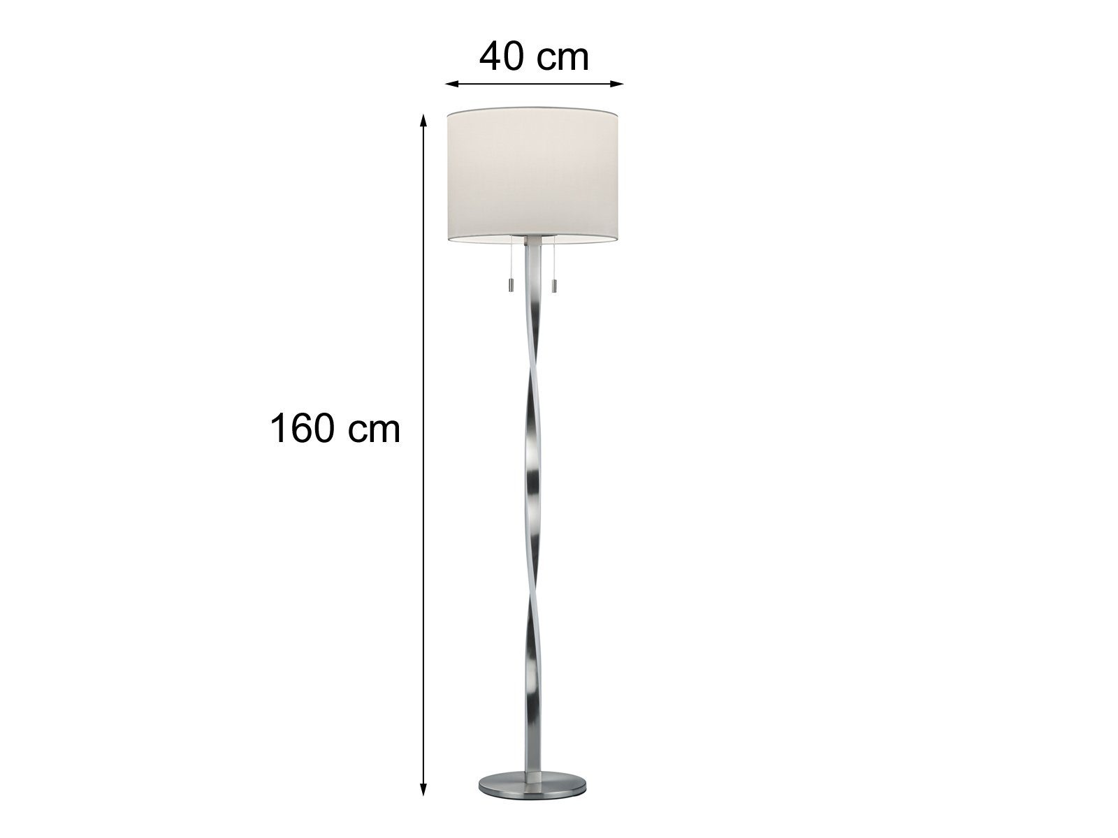 meineWunschleuchte LED Stehlampe, LED fest integriert, LED wechselbar, warmweiß, groß-e Designer-lampen Lampenschirm-e Stoff dimmbar Ecke, Höhe 160cm